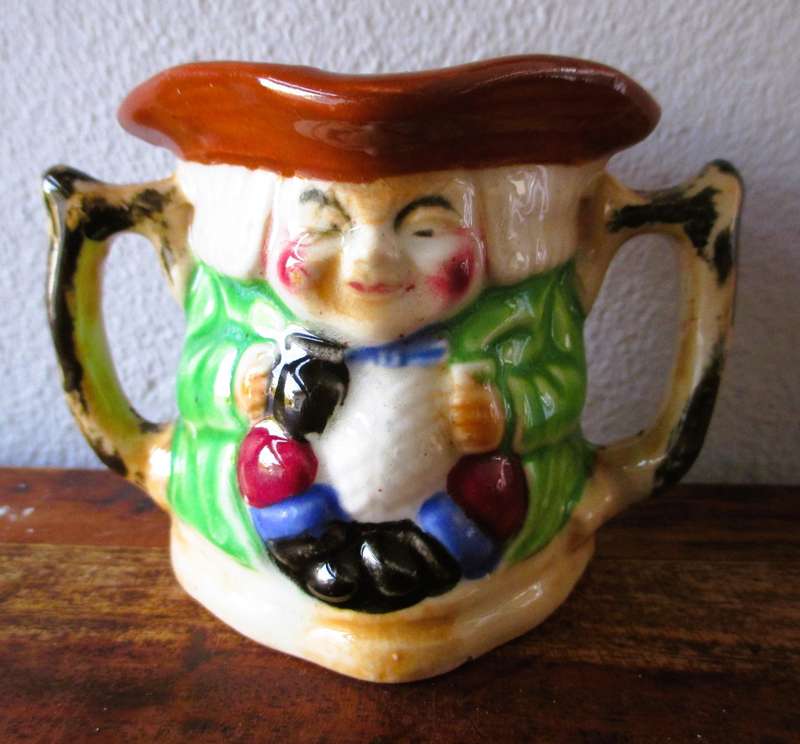 Occupied Japan Colonial Toby Spouted Creamer Mug Double 70mm high