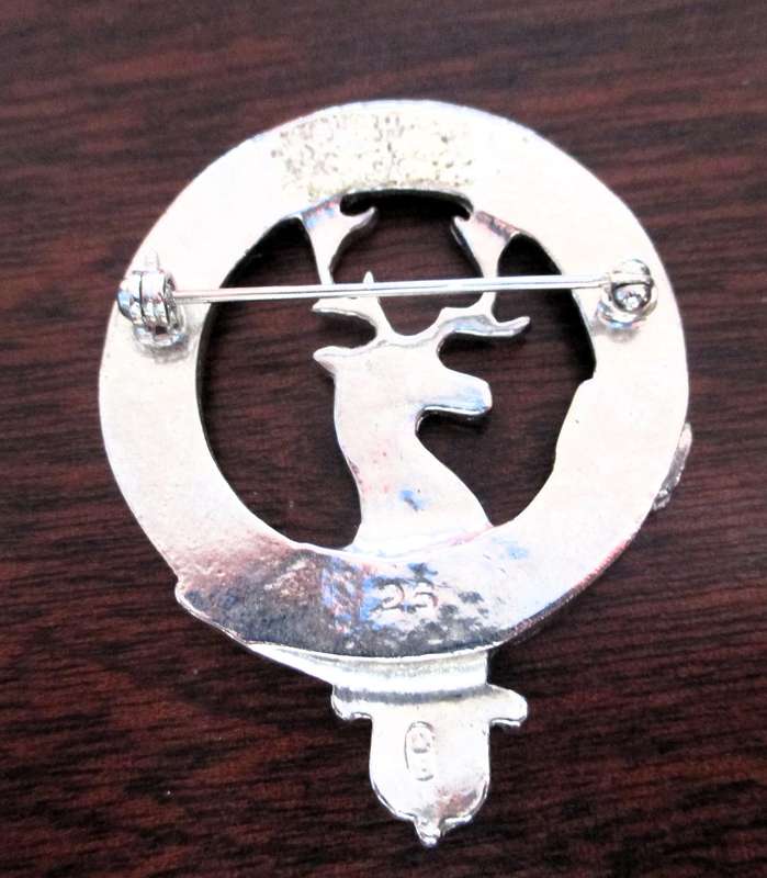 Art Pewter Scottish Clan Crest Badge Je Suits Prest Outlander