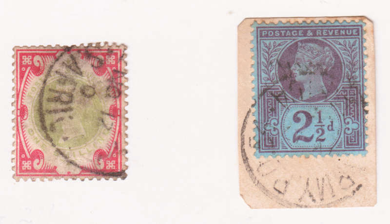 Two 1887 Great Britian Queen Victoria, Boer War Stamps used in SA. SG201 SG211.