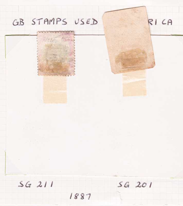 Two 1887 Great Britian Queen Victoria, Boer War Stamps used in SA. SG201 SG211.