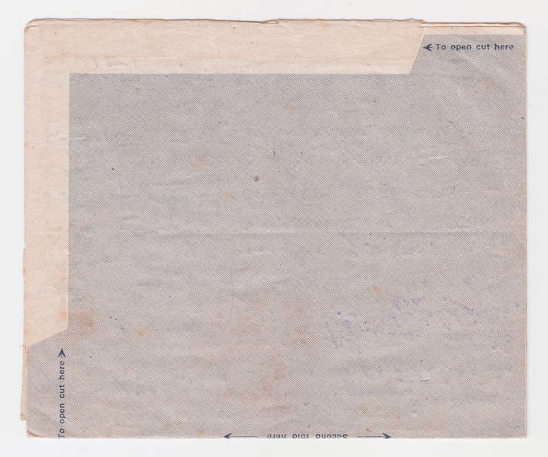 1944 WWII Air Letter. R.A.F. Censor 221.