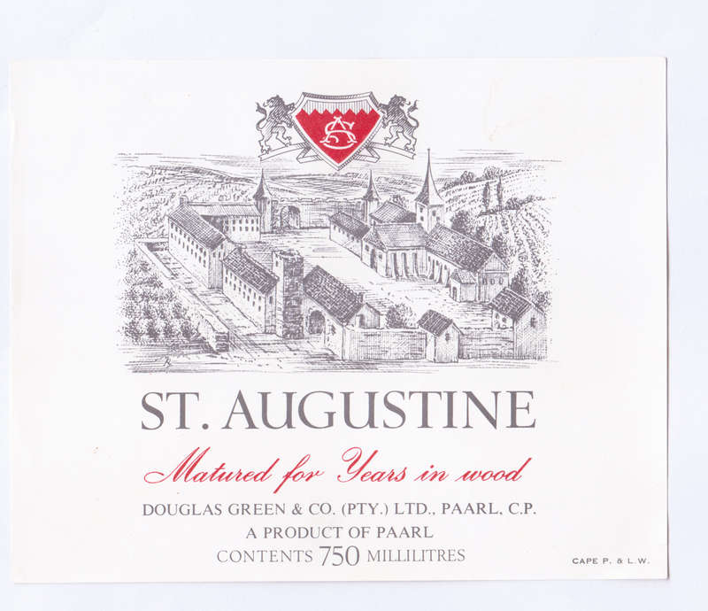 Vintage Wine Bottle Labels. Douglas Green Paarl. Riesling, St Augustine, Nauheimer.