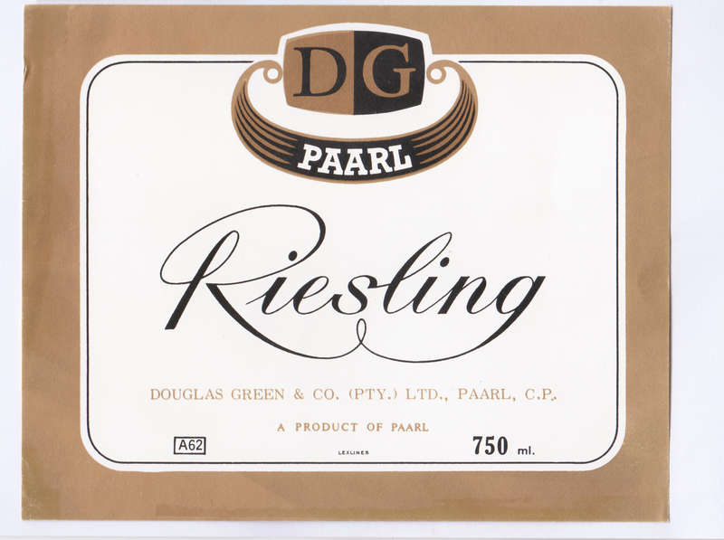 Vintage Wine Bottle Labels. Douglas Green Paarl. Riesling, St Augustine, Nauheimer.
