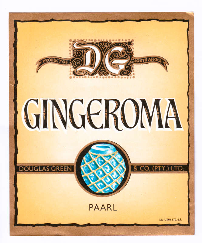 Vintage Wine Bottle Labels. Douglas Green Paarl. Gingeroma, Van der Hum Liqueur, Camelot Honey Lique