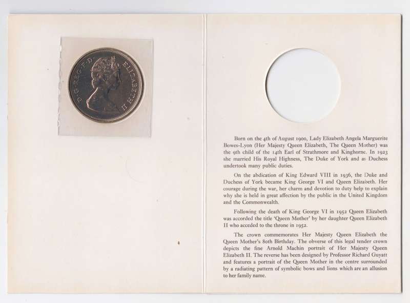 1980 BU Crown Pack - Queen Mother 80th Birthday