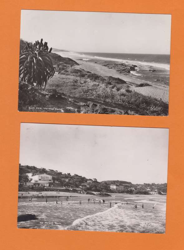 Vintage Photo Postcard, Margate Beach and Umhlaga, Natal.