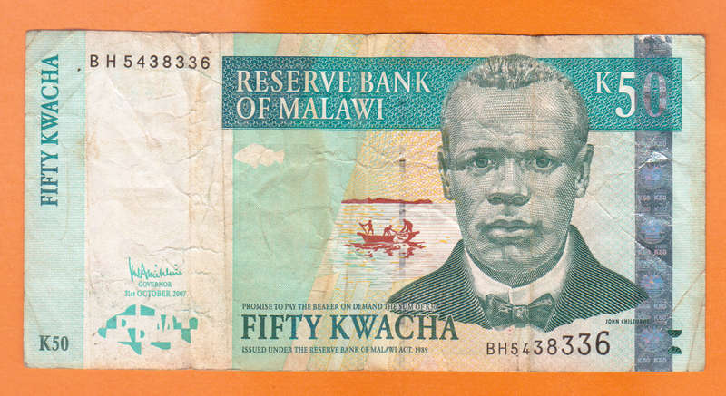 Malawi 50 Kwacha 2007 Bank Note.
