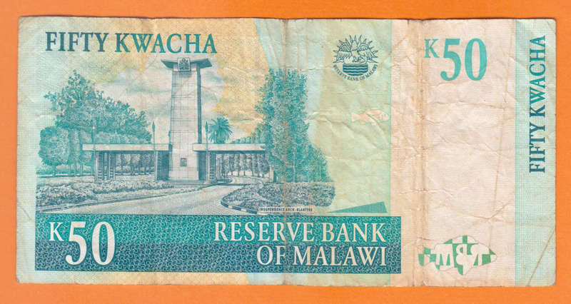 Malawi 50 Kwacha 2007 Bank Note.