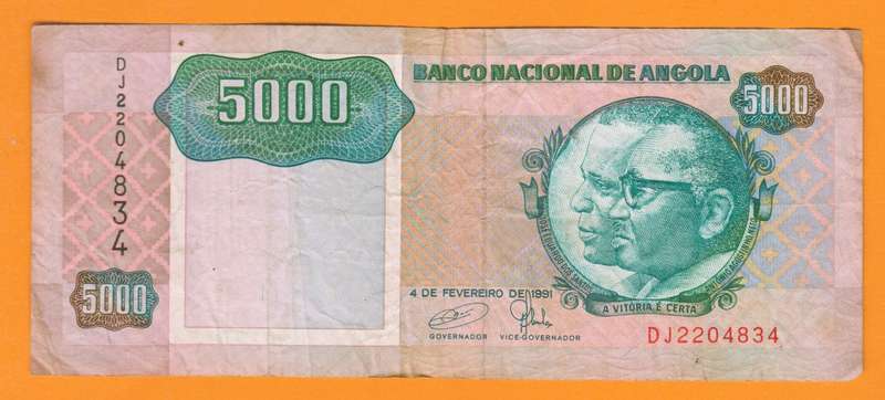 Angola,5000 Shields, 1991  Bank Note