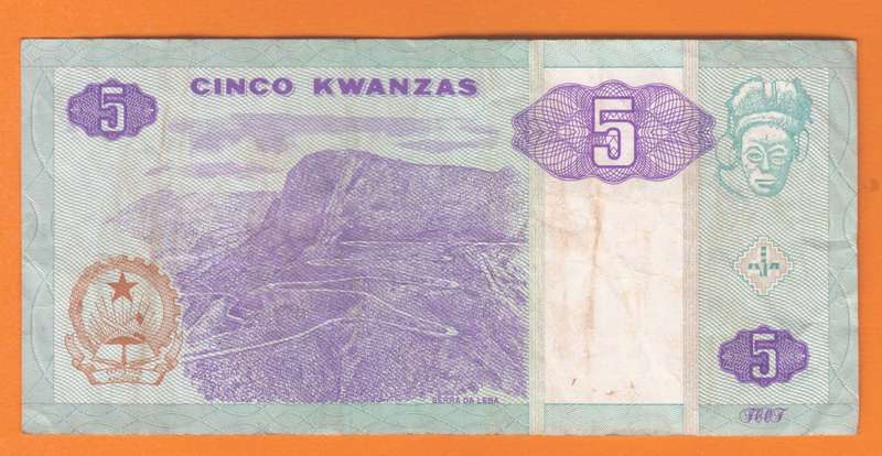 ANGOLA BANKNOTE - 5 KWANZAS - 1999 Bank Note