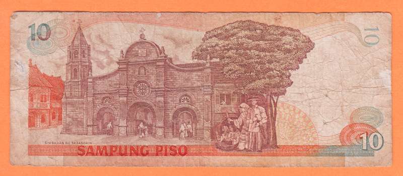 1987 PHILIPPINES 10 Peso Bank Note