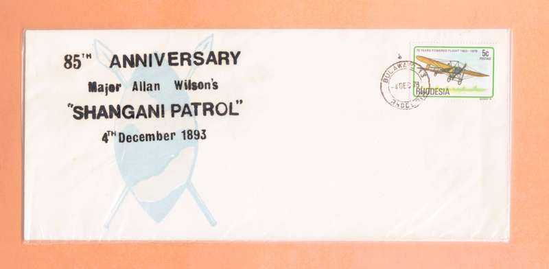 1978 Sealed FDC 85th Anniversary Major Allan Wilson's Shangani Patrol 4 Dec 1894.