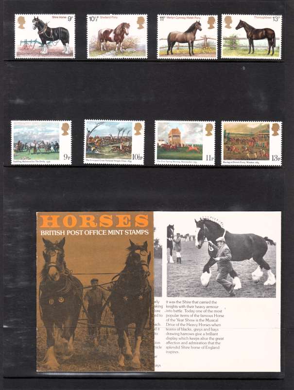 1978 Horses British Post Office Mint Stamps Presentation Pack