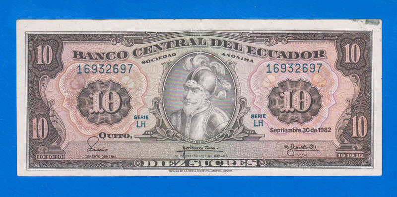 10 Sucres, 1982, Ecuador, 1982-09-30