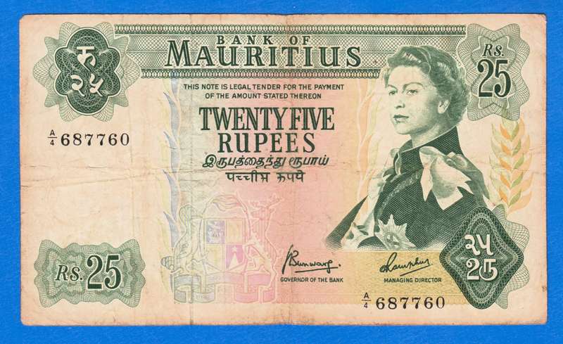 Mauritius 25 Rupees (1967) Bank Note