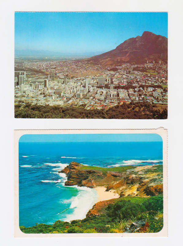 Lot of Two Vintage Photo Postcards,  Cape Town.