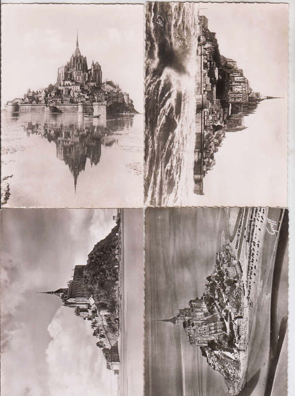 Lot of 4 Vintage Photo Post Cards Le Mont Saint-Michel, Normandie.
