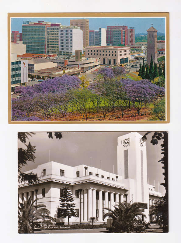 Lot of 2 Vintage Rhodesia Post Cards, Salisbury and Bulawayo