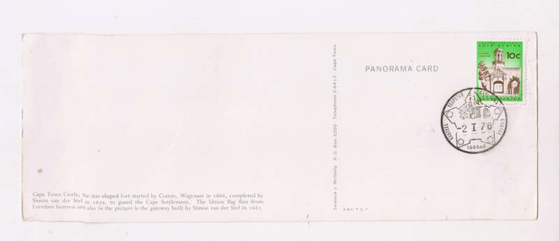 Vintage 1976 Panarama Card, Cape Town Castle
