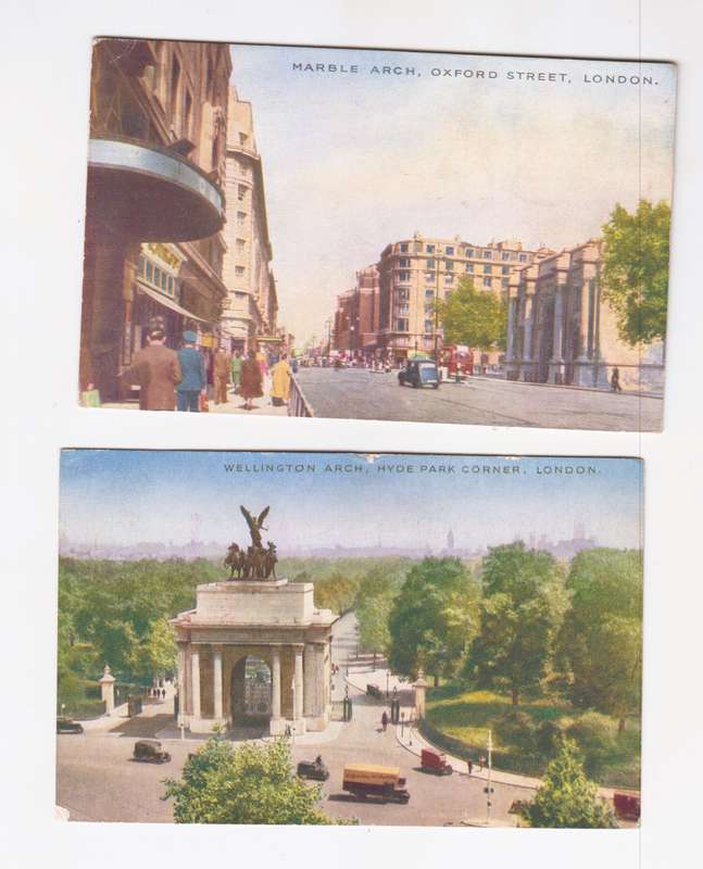 Two 1951 London Colour postcards