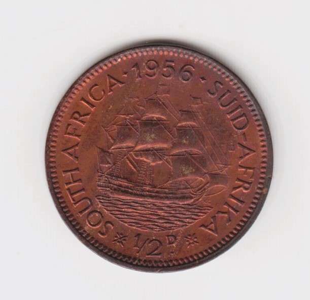 1956 South African Union Bronze Half Penny