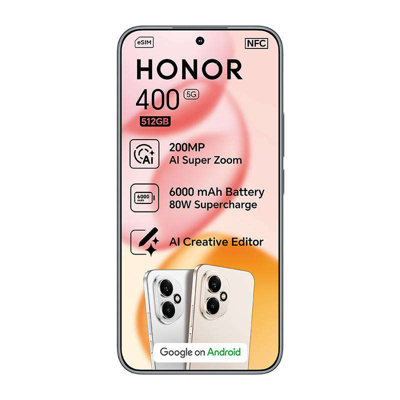 HONOR 400 ( 5G ) INCL+HONOR WATCH 2i+HONOR CHOICE SUPERCHARGE POWER BANK+HONOR EARBUDS X 7 LITE