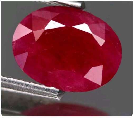1.24Ct.  Ruby Top Red Oval Winza,Tanzania Ravishing Colour Normal Heated Natural