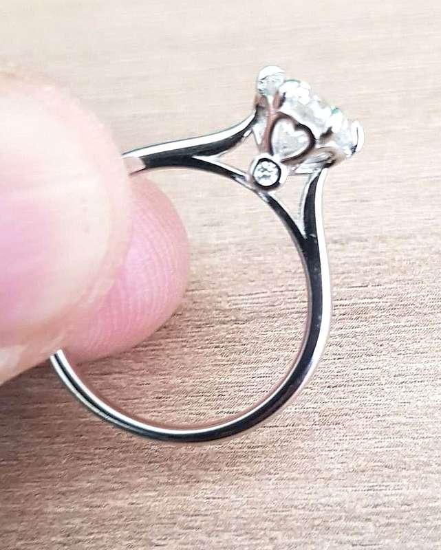 1.00 Carat Moissanite**GRA Certified**  VVSI/D Engagement Ring in Sterling Silver