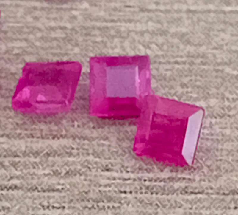 Red Pink  Ruby Princess Cut 2.5 mm. 1Pcs/0.11Ct Rare!