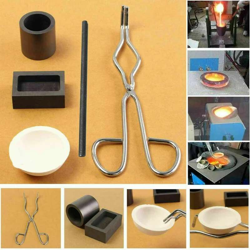 5pcs Graphite Crucible Set,Gold Ingot Mold Set Jewelry Design