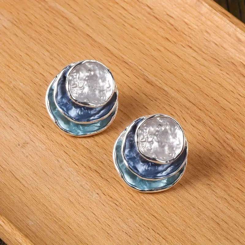 Bohemian Layered Earrings Blue colour  Drop Earrings