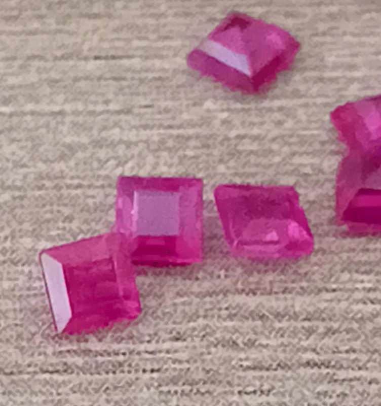 Red Pink  Ruby Princess Cut 2.5 mm. 1Pcs/0.11Ct Rare!