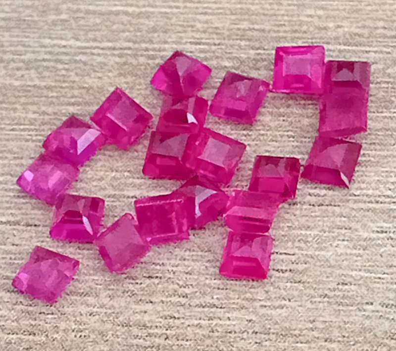 Red Pink  Ruby Princess Cut 2.3 mm. 1Pcs/0.10Ct Rare!