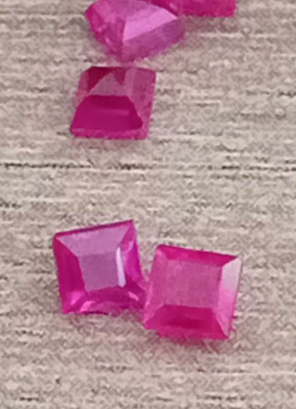 Red Pink  Ruby Princess Cut 2.3 mm. 1Pcs/0.10Ct Rare!