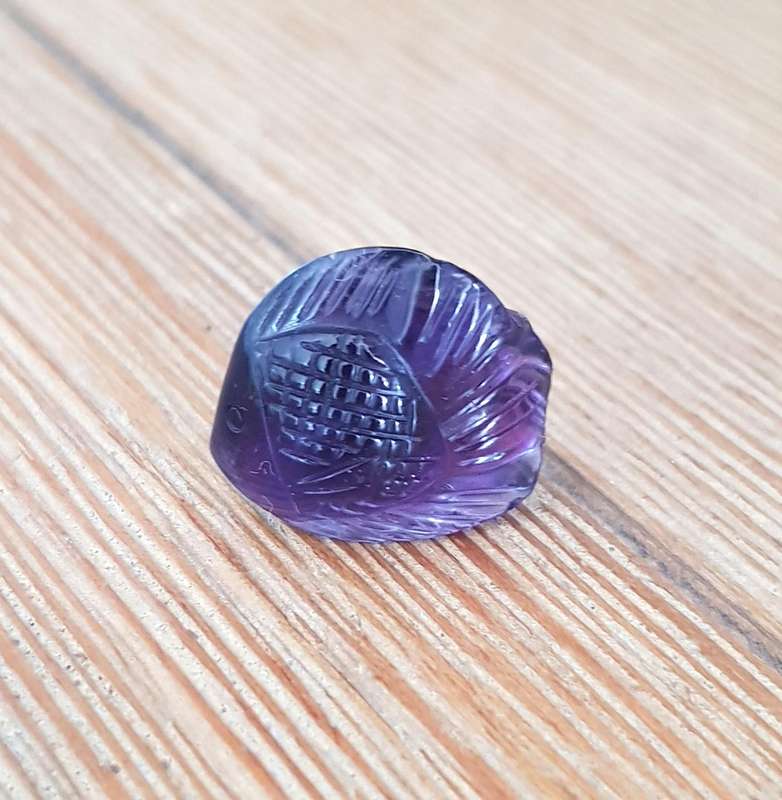 15.83Ct. Amethyst  Fish Carving Purple  Natural