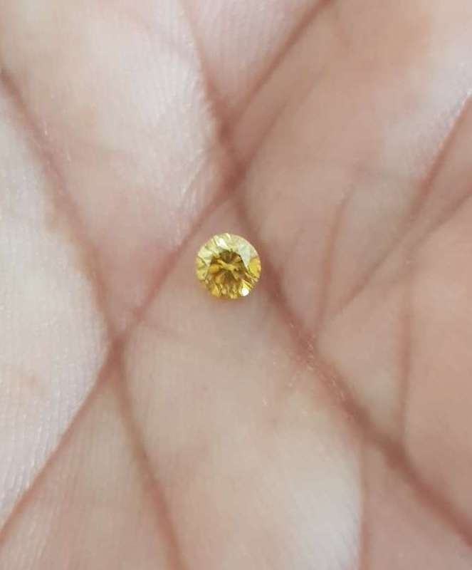 0.26ct Diamond Round Cut Canary Yellow SI1 Loose Natural