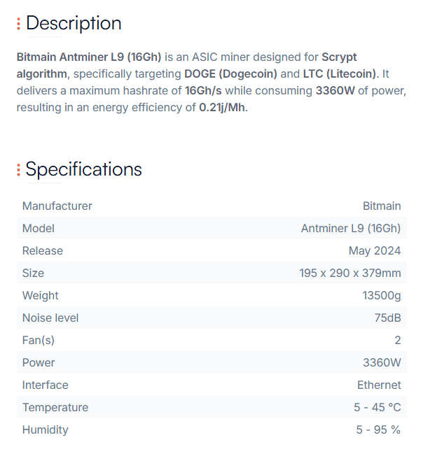 Bitmain Antminer L9 (16Gh)
