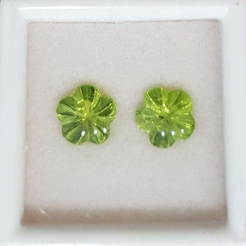 2.72Cts  Peridot Gemstone Earrings 2 Pieces  Set Natural