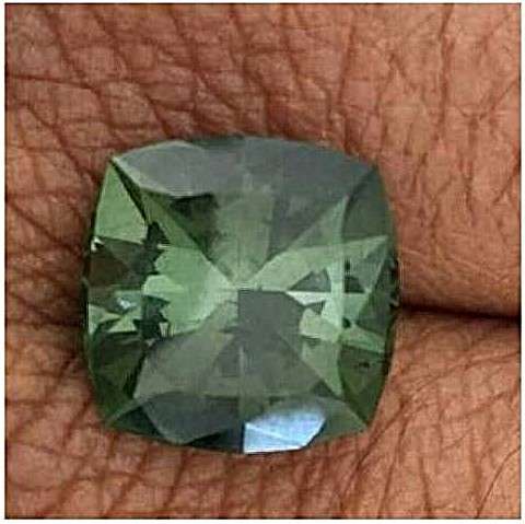 10.10cts. Tourmaline Green Cushion Cut  Precious Gem Ravishing Colour Natural
