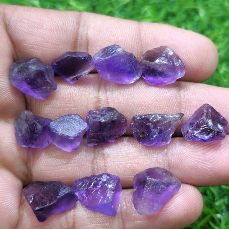 Amethyst Rough Kanela ,Size 13-15 MM Fantastic Quality ,Natural Purple Amethyst Gemstone