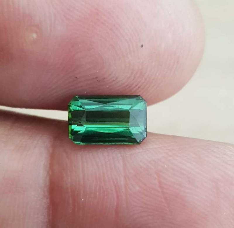 1.95Ct.Bluish Green Tourmaline Mozambique Perfect Shape Ravishing Color! Natural