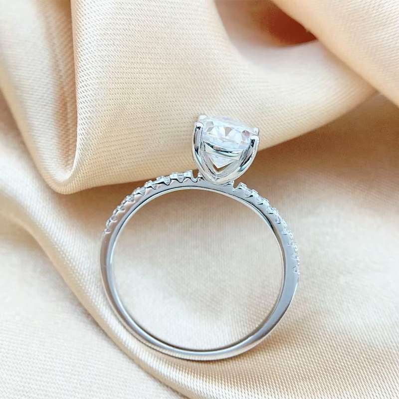 2.00 Carat Moissanite Oval **GRA Certified** VVSI/D Engagement Ring Yellow Gold