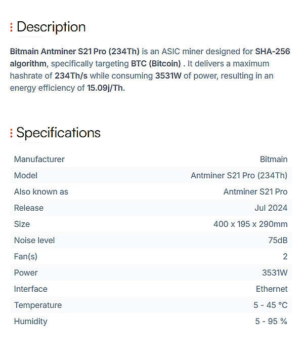 Bitmain Antminer S21  (234Th)