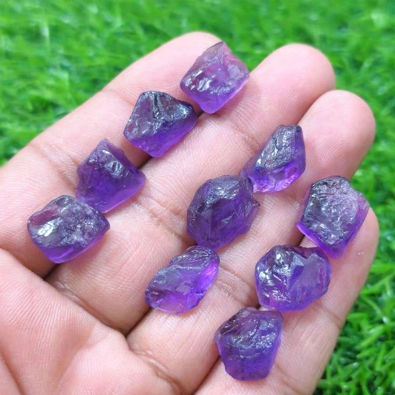 Amethyst Rough Kanela ,Size 13-16 MM Fantastic Quality ,Natural Purple Amethyst Gemstone