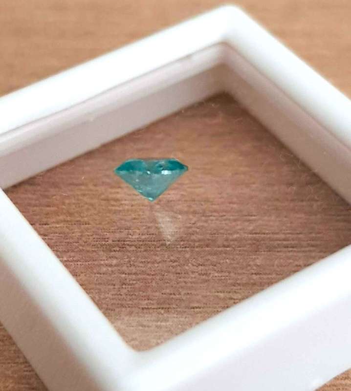 0.48Cts Diamond Round Cut**Certified**  Sky BlueNatural Loose  Natural
