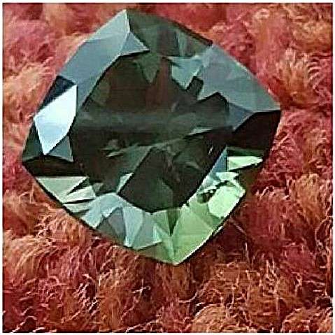 10.10cts. Tourmaline Green Cushion Cut  Precious Gem Ravishing Colour Natural