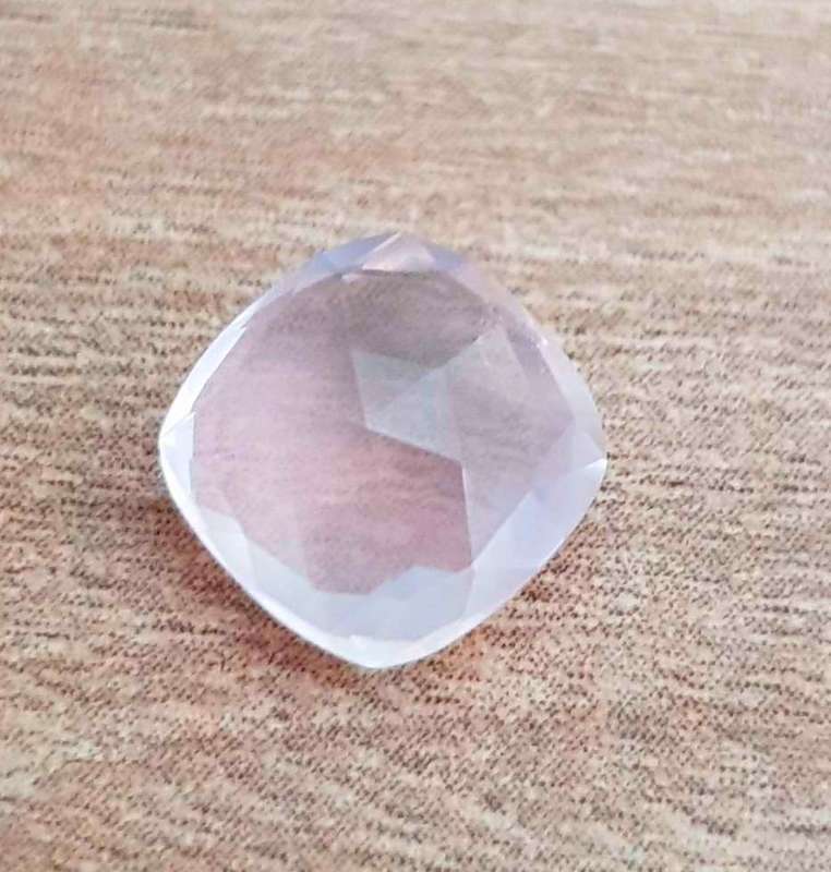 1.84ct  Pink Rose Quartz Cushion Rose-Cut Natural Untreated , Gemstone
