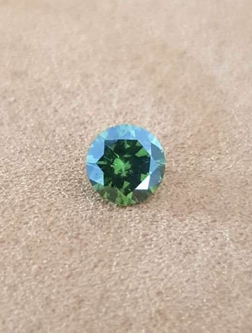 0.50Cts  DIAMOND ROUND GREEN EGL**CERTIFIED**  SPARKLING NATURAL