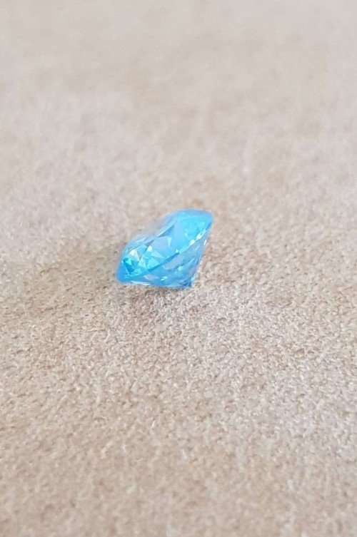 0.46Cts Diamond Round Sky Blue **CERTIFIED**Loose Natural Diamond