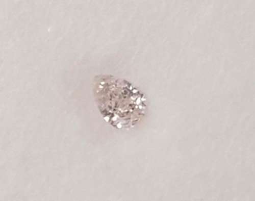 0.10Cts  PEAR CUT DIAMOND LIGHT PINK **CERTIFIED**SPARKLING NATURAL